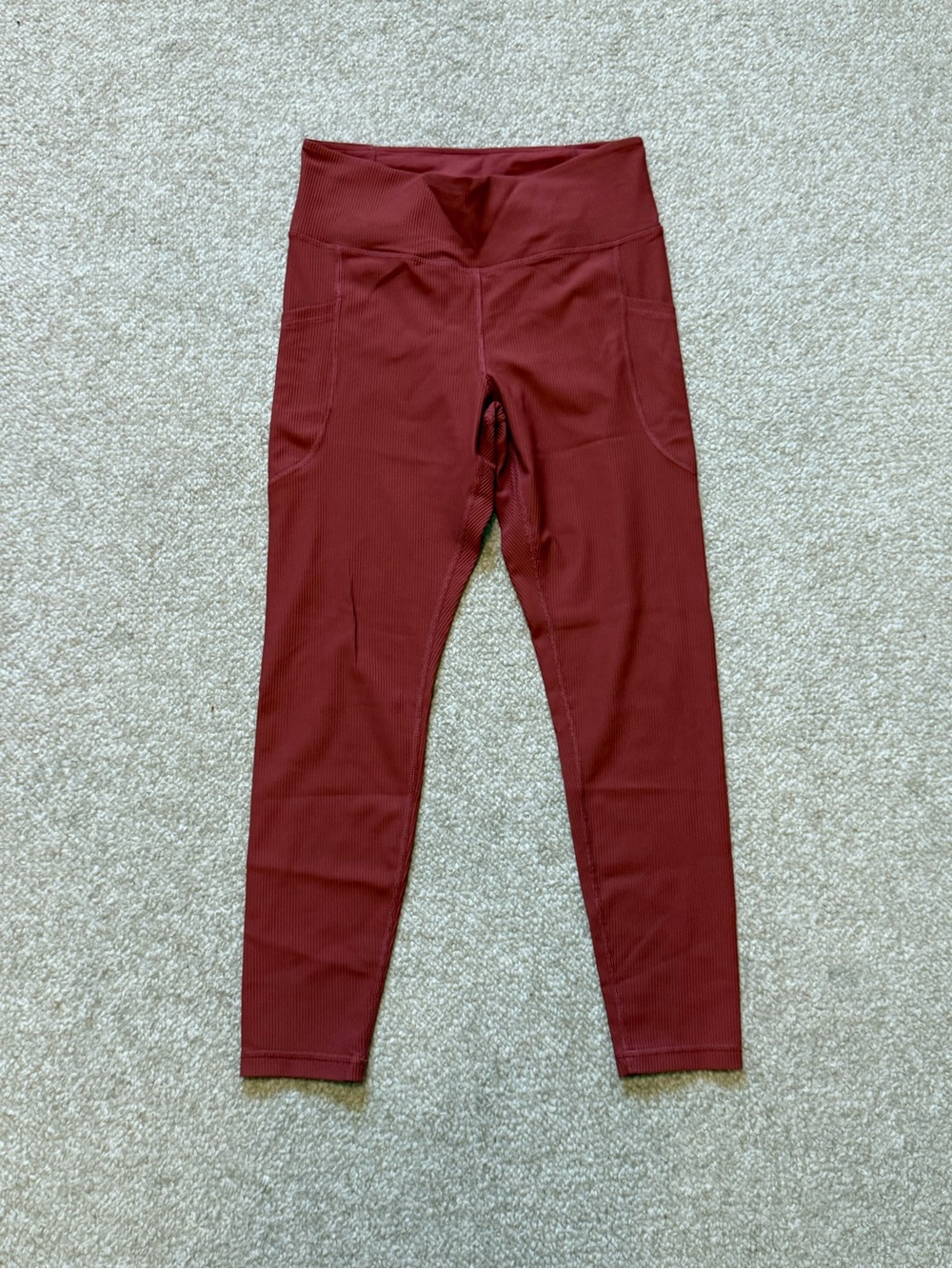 Old Navy Ribbed High-Waist Leggings in Terracotta